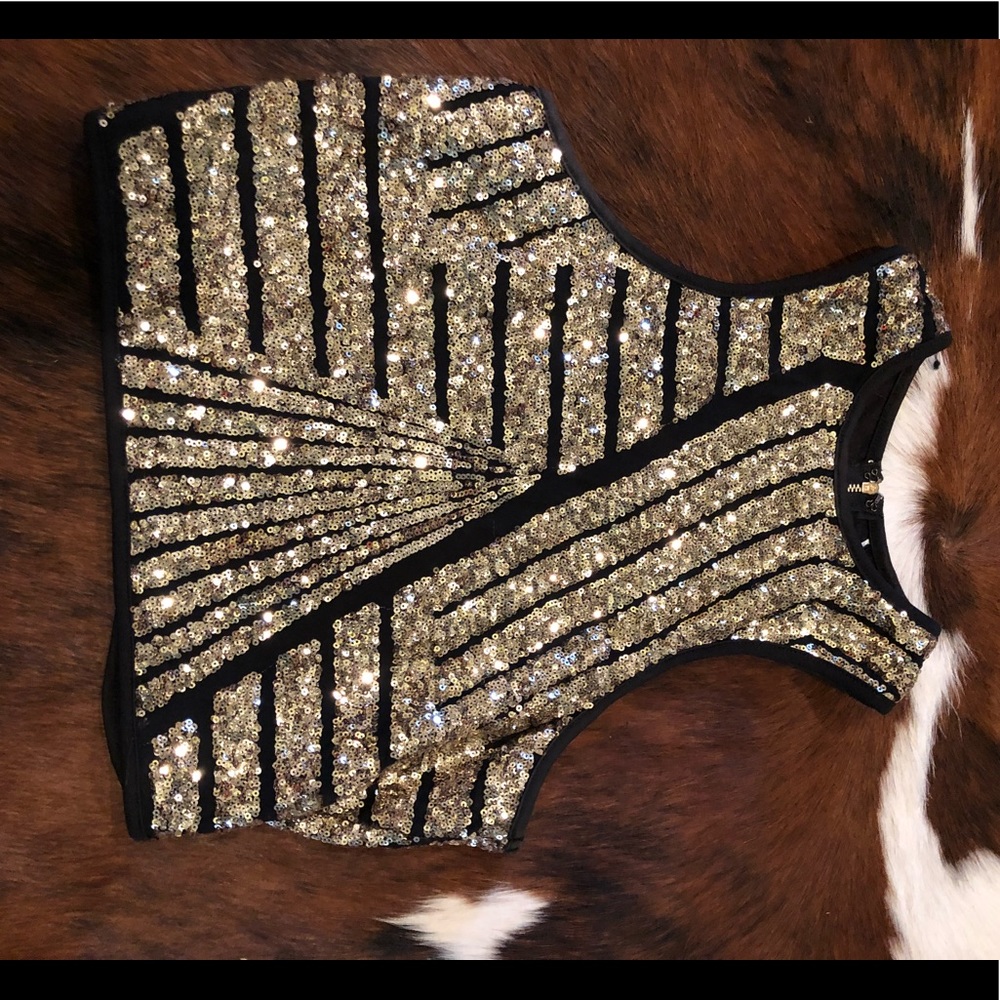Beautiful gold sequin crop top